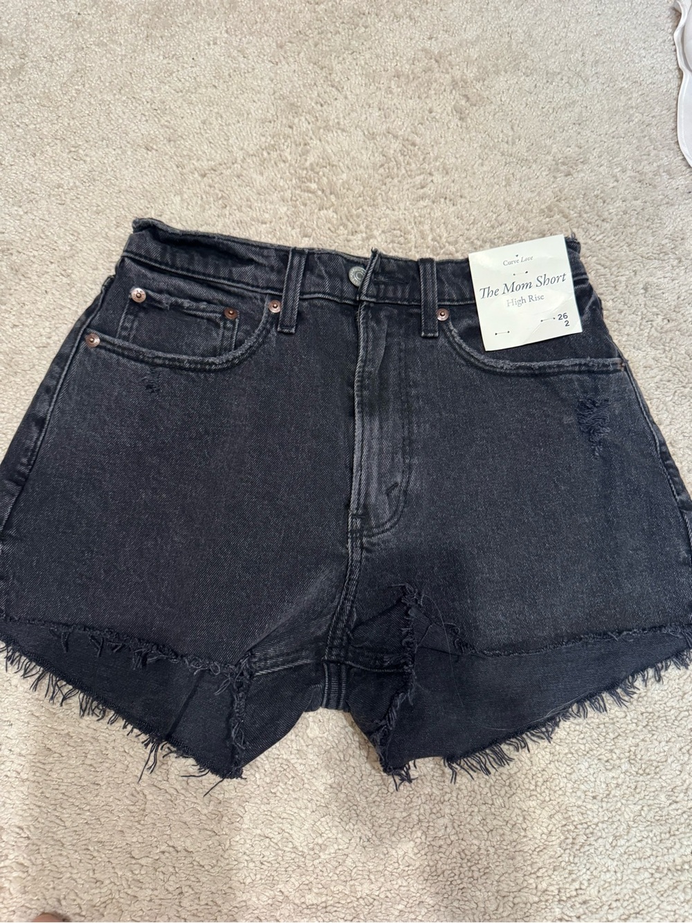 Abercrombie & Fitch Black High-Waist Mom Shorts